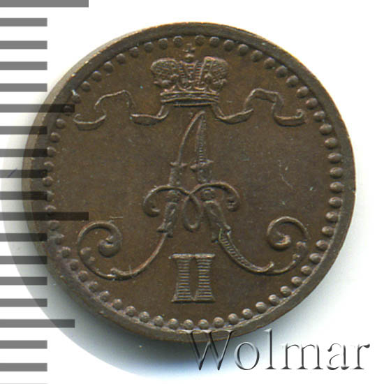 1 пенни 1870 г. Для Финляндии (Александр II). 