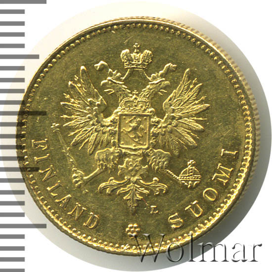 20 марок 1891 г. L. Для Финляндии (Александр III). 