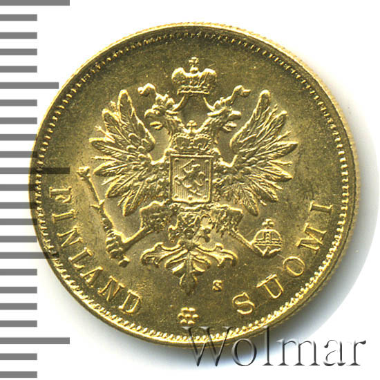 10 марок 1882 г. S. Для Финляндии (Александр III) 