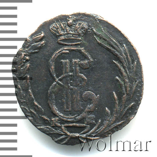 Полушка 1769 г. КМ. Сибирская монета (Екатерина II) Тиражная монета